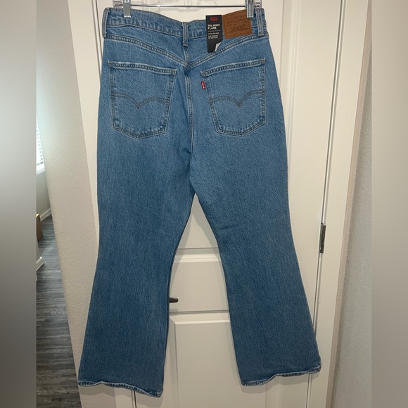 NWT Free People Marine Babe Easy Street Levi Flare Jeans size 31/12 - Picture 11 of 13